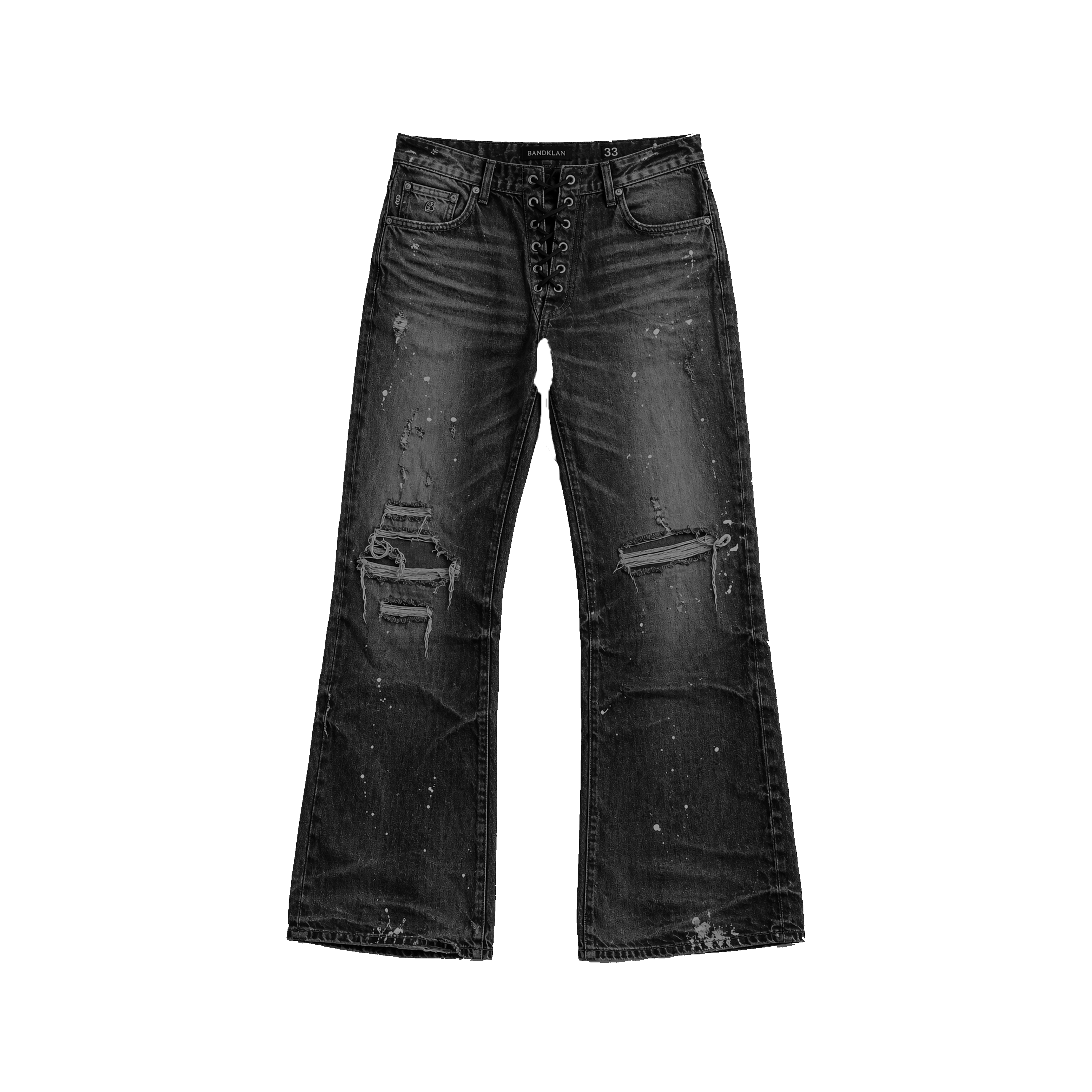 Money making black distressed bastard denim
