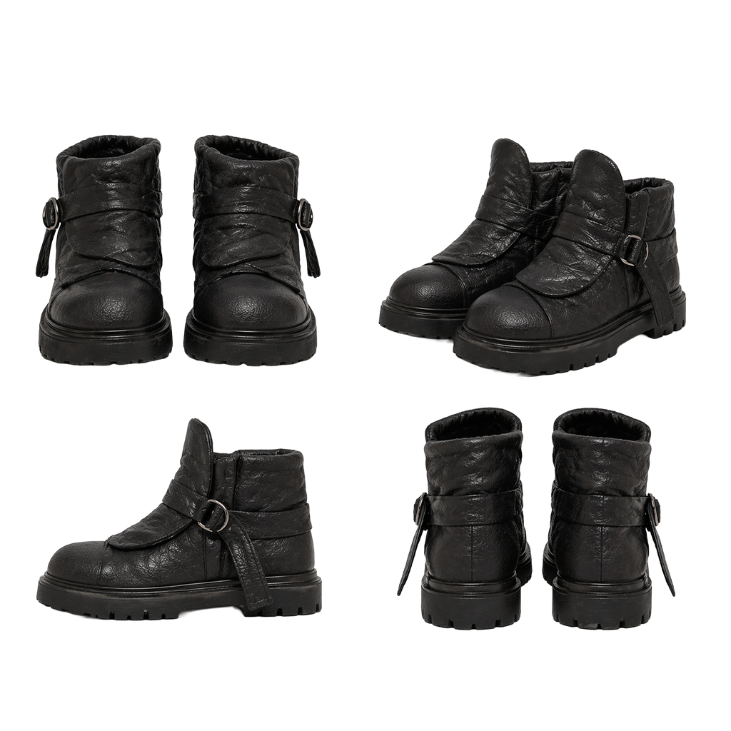 Leather Bastard Black Boots